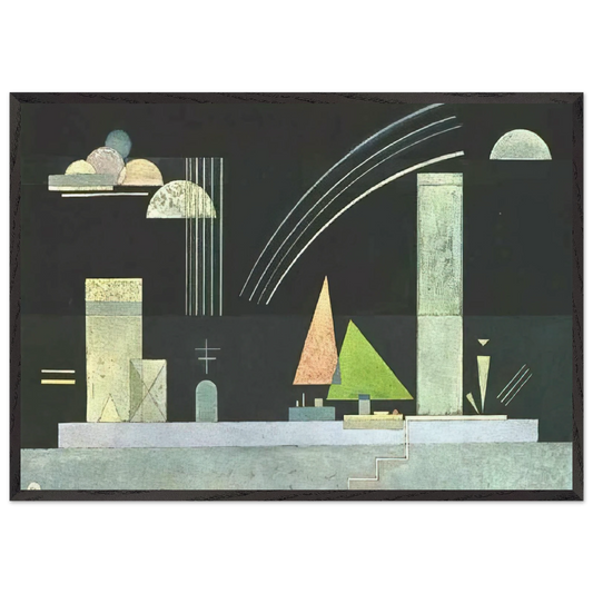 AT REST - Wassily Kandinsky 70x100 cm / 28x40 inches Framed Art Print – Black Wooden Frame