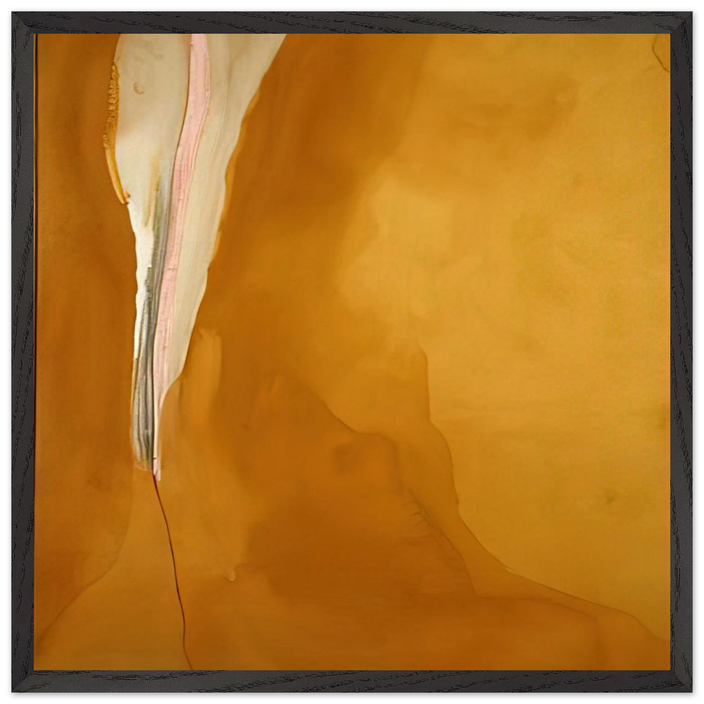 Helen Frankenthaler - Coral Wedge - 1972 Wall art - 50x50 cm / 20x20 inches - Premium Wooden Framed Poster With Fine Art Paper - Black frame