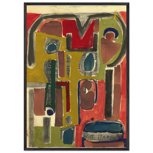 Untitled - c1953 United States - Will Barnet Framed Art Print – Black Wooden Frame - Default Title - -Framed Art Print