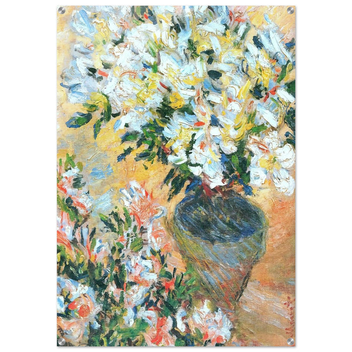 White Azaleas in a Pot - claude monet Acrylic Print - 70x100 cm / 28x40″ inches | claude monet Wall Art | claude monet Prints