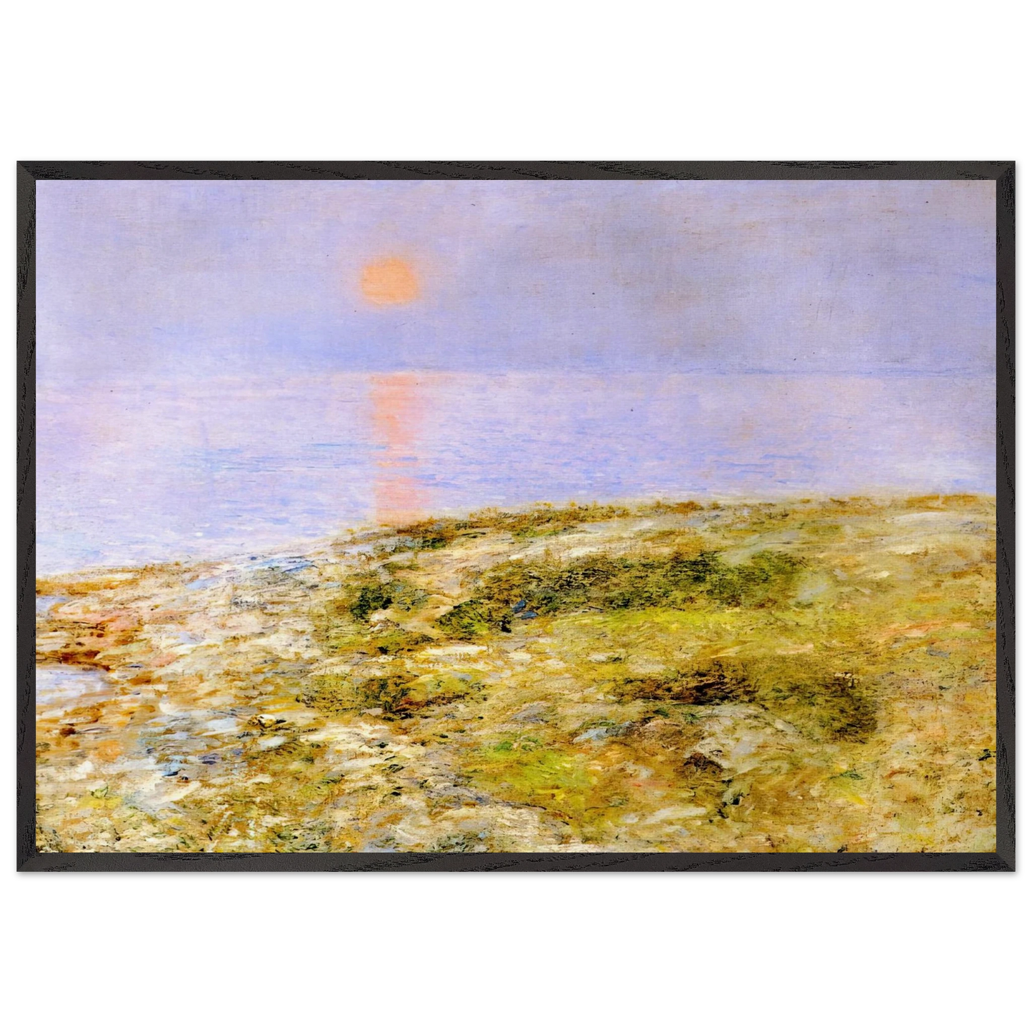 Sunset Isle of Shoals - Childe Hassam Framed Art Print – Black Wooden Frame - Default Title - -Framed Art Print