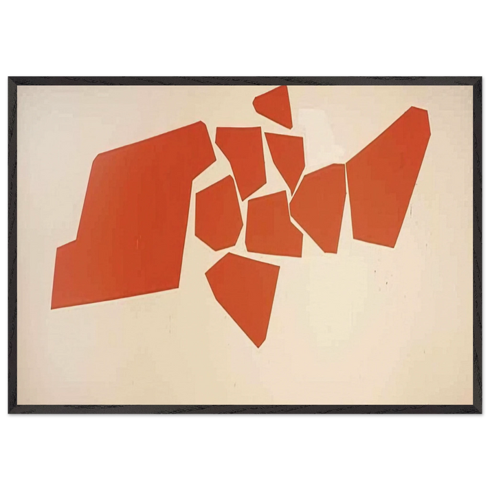 Large Fragemented Shapes - 1968 - Robert Goodnough 70x100 cm / 28x40 inches Framed Art Print – Black Wooden Frame