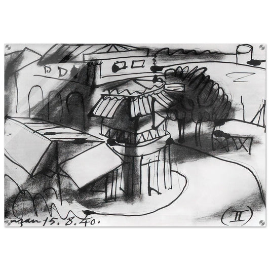 Café in Royan - 1940 - Pablo Picasso Acrylic Print - 70x100 cm / 28x40″ inches | Pablo Picasso Wall Art | Pablo Picasso Prints