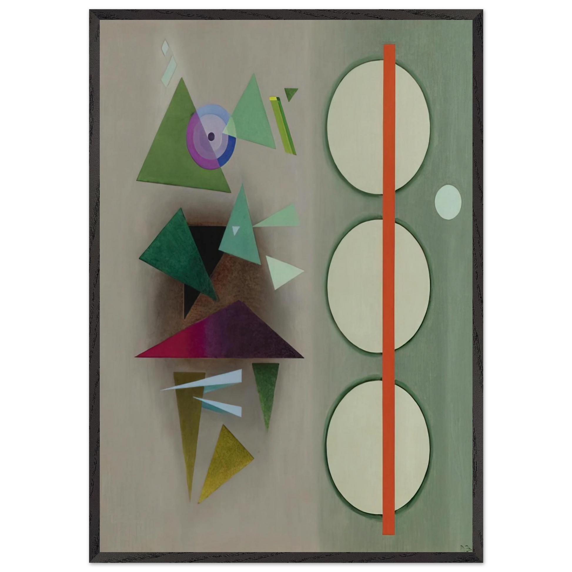 RED STAFF 1937 - Rudolf Bauer Framed Art Print – Black Wooden Frame - Default Title - -Framed Art Print