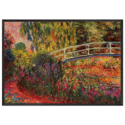 The Japanese Bridge The Water-Lily Pond Water Irises - claude monet Framed Art Print – Black Wooden Frame - Default Title - -Framed Art Print