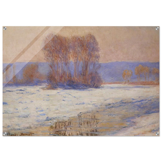 The Seine at Bennecourt, Winter - claude monet Acrylic Print - 70x100 cm / 28x40″ inches