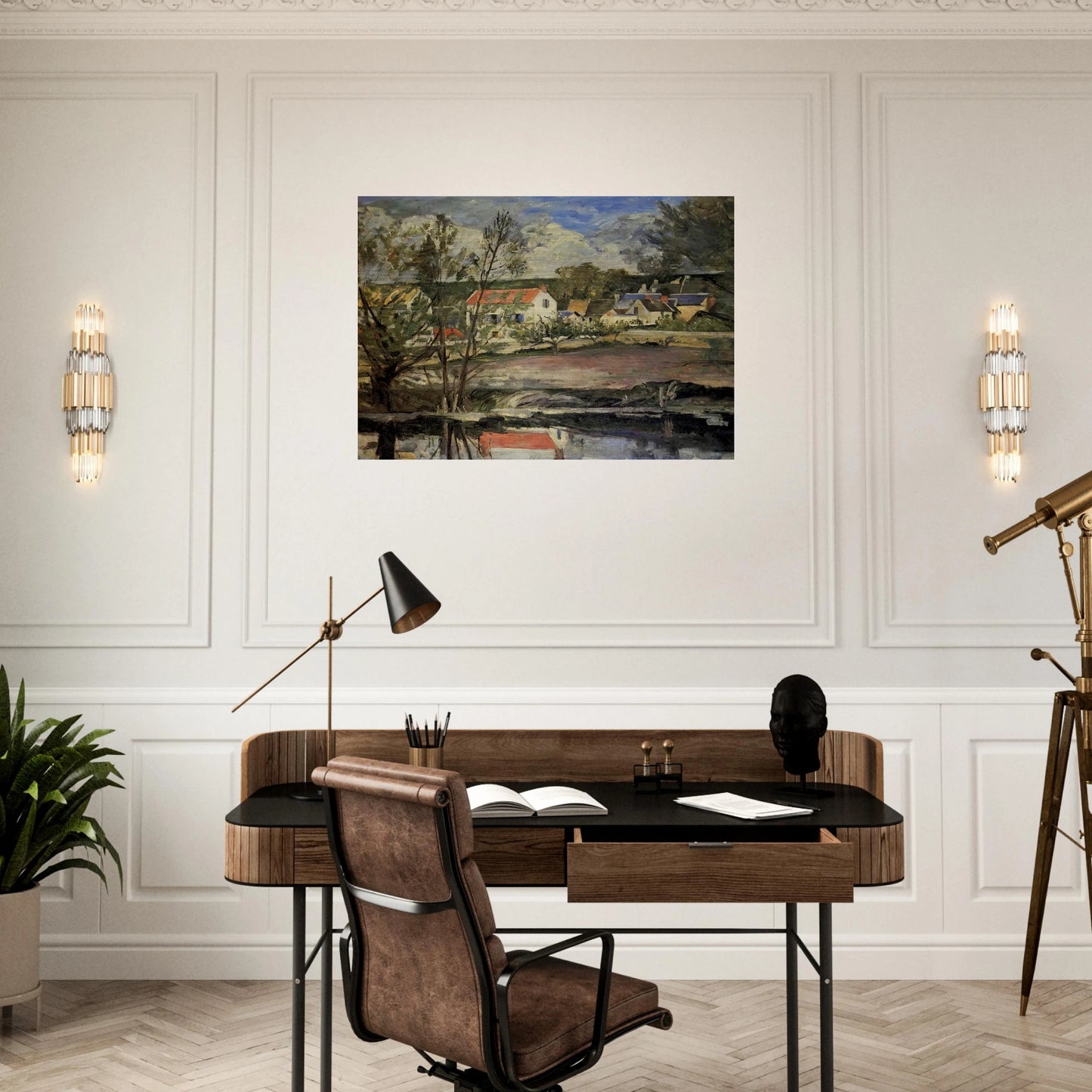 In the Oise Valley - Paul Cézanne Brushed Aluminum Print - 70x100 cm / 28x40 inches | Paul Cézanne Aluminum Print | Paul Cézanne Prints