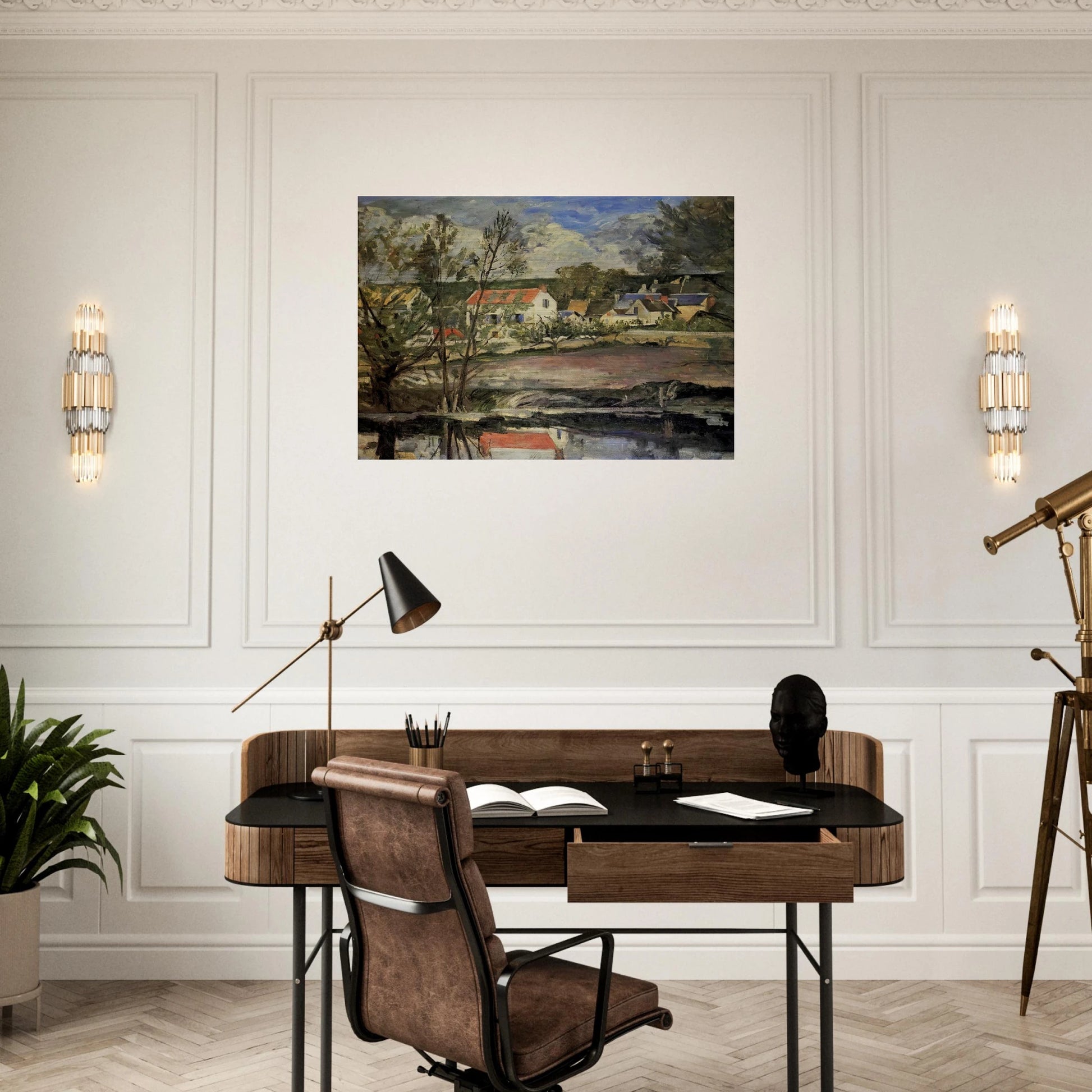 In the Oise Valley - Paul Cézanne Brushed Aluminum Print - 70x100 cm / 28x40 inches | Paul Cézanne Aluminum Print | Paul Cézanne Prints