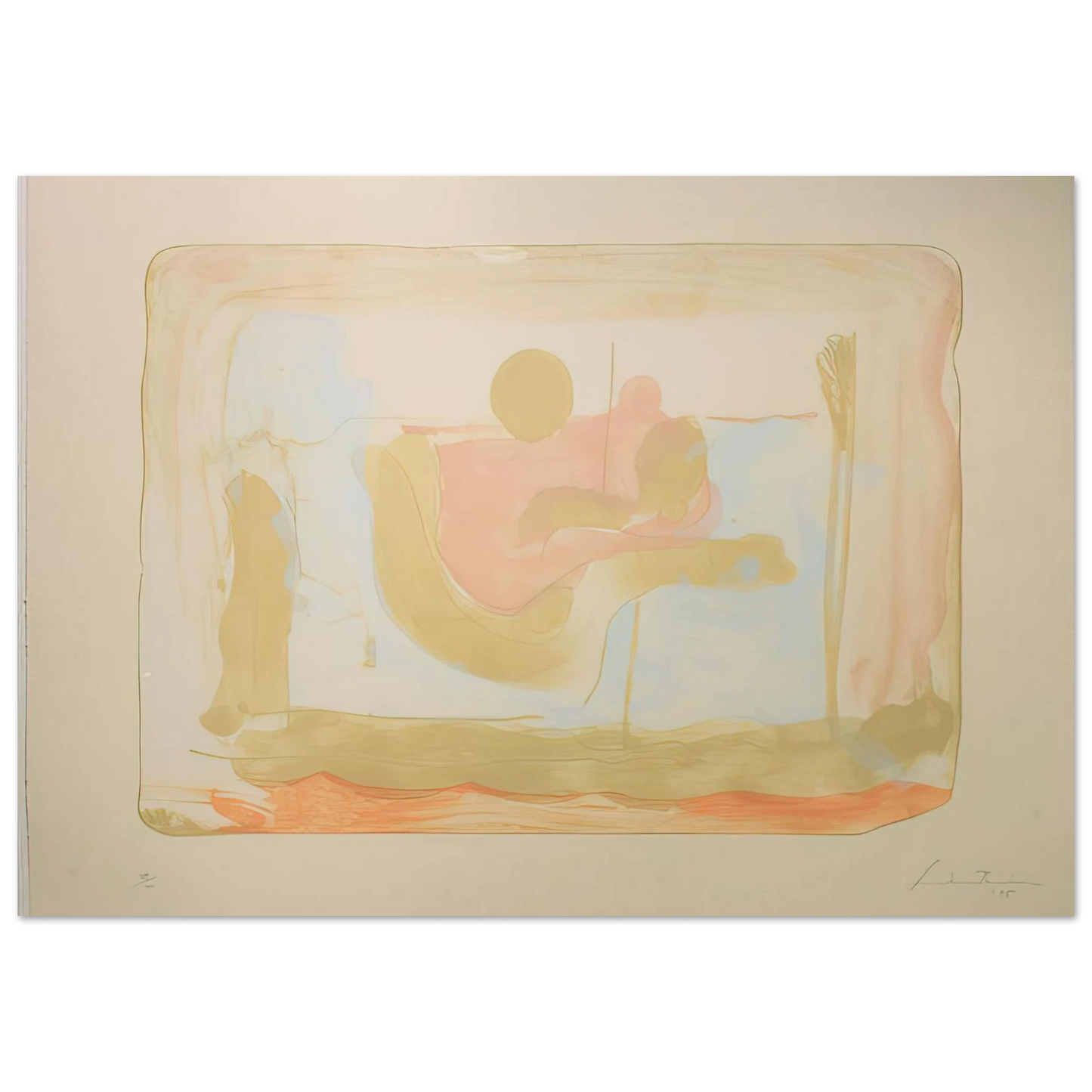 Helen Frankenthaler - Reflections I - 1995 Wall art - 50x70 cm / 20x28 inches - Premium Wooden Framed Poster With Fine Art Paper - Wood frame