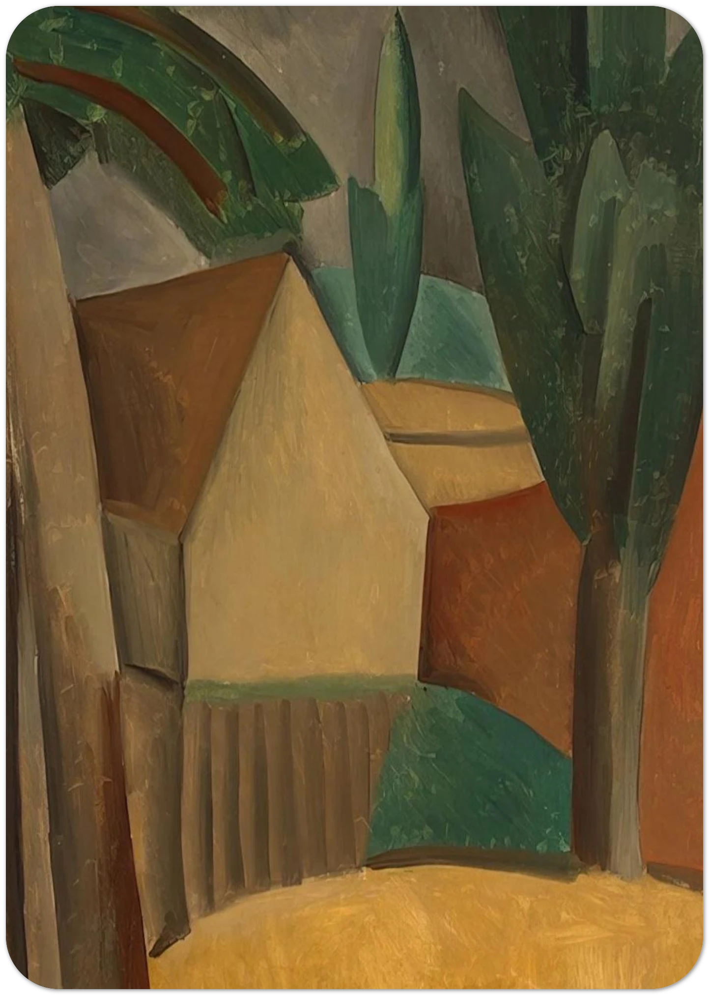 House in a Garden - 1908 By Pablo Picasso Pack of 10 Post Cards | Pablo Picasso Post Cards | A6 (10.5 x 14.8 cm) - 4.1 x 5.8 inches