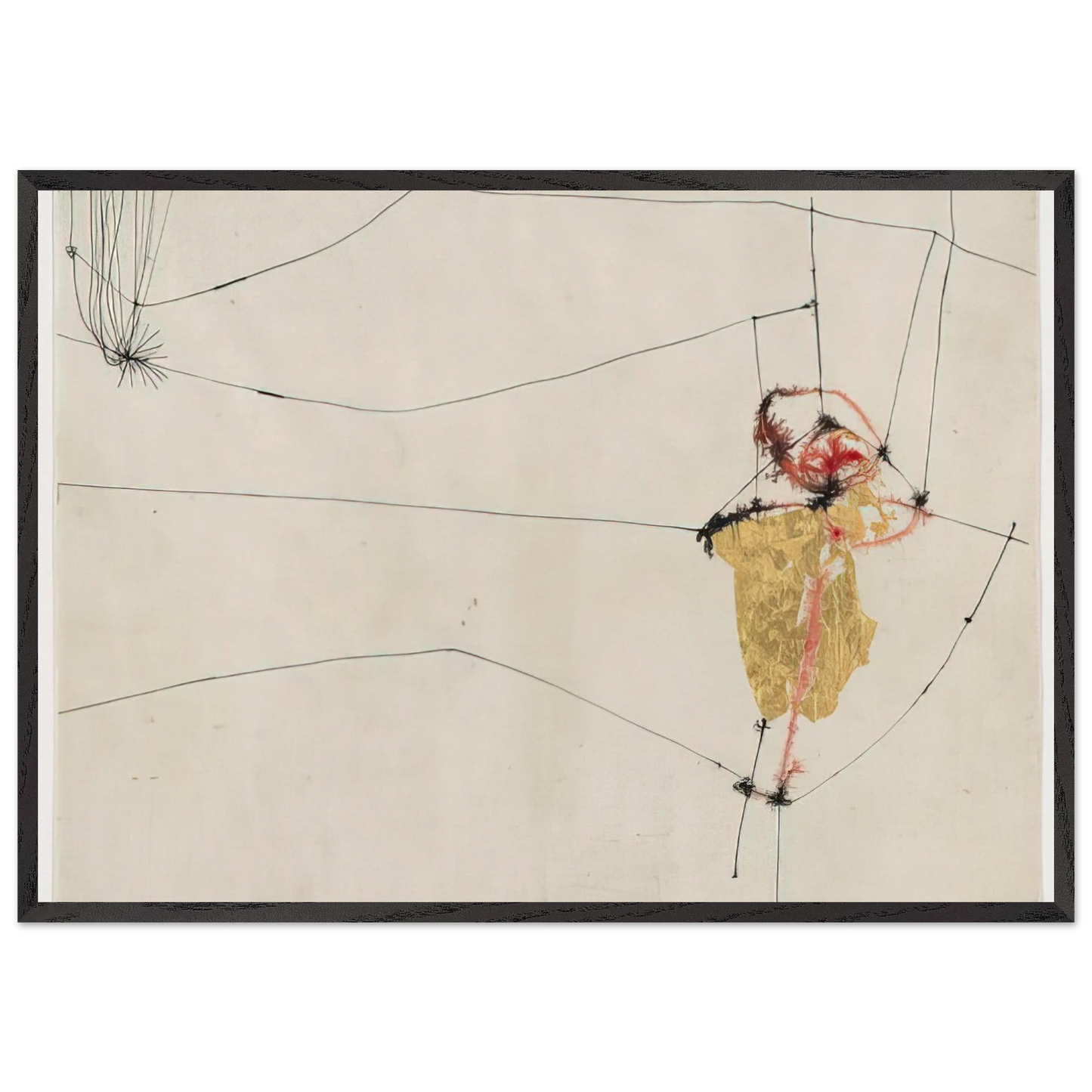 Cover for 17 variazioni su temi proposti per una pura ideologia fonetica - 1955 - Alberto Burri Framed Art Print – Black Wooden Frame - Default Title - -Framed Art Print