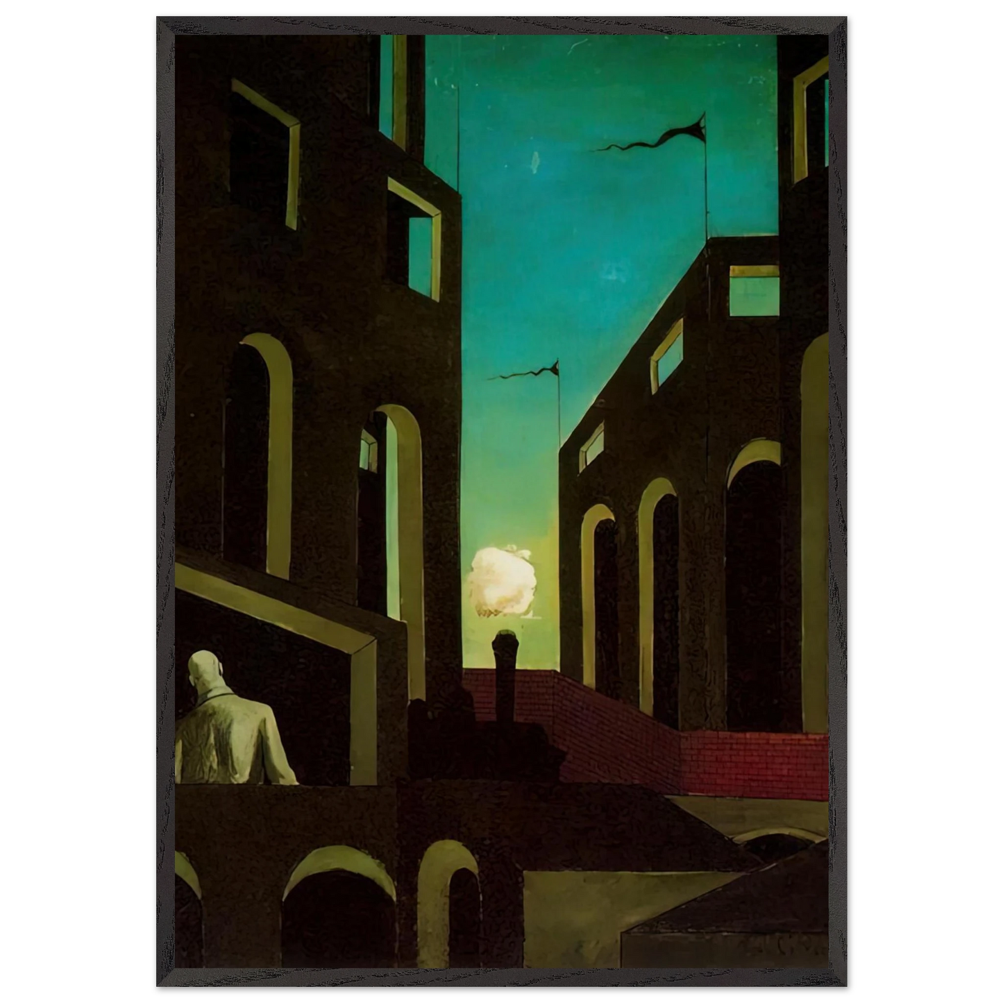 HAPPINESS OF RETURNING 1915 - Giorgio de Chirico Framed Art Print – Black Wooden Frame - Default Title - -Framed Art Print