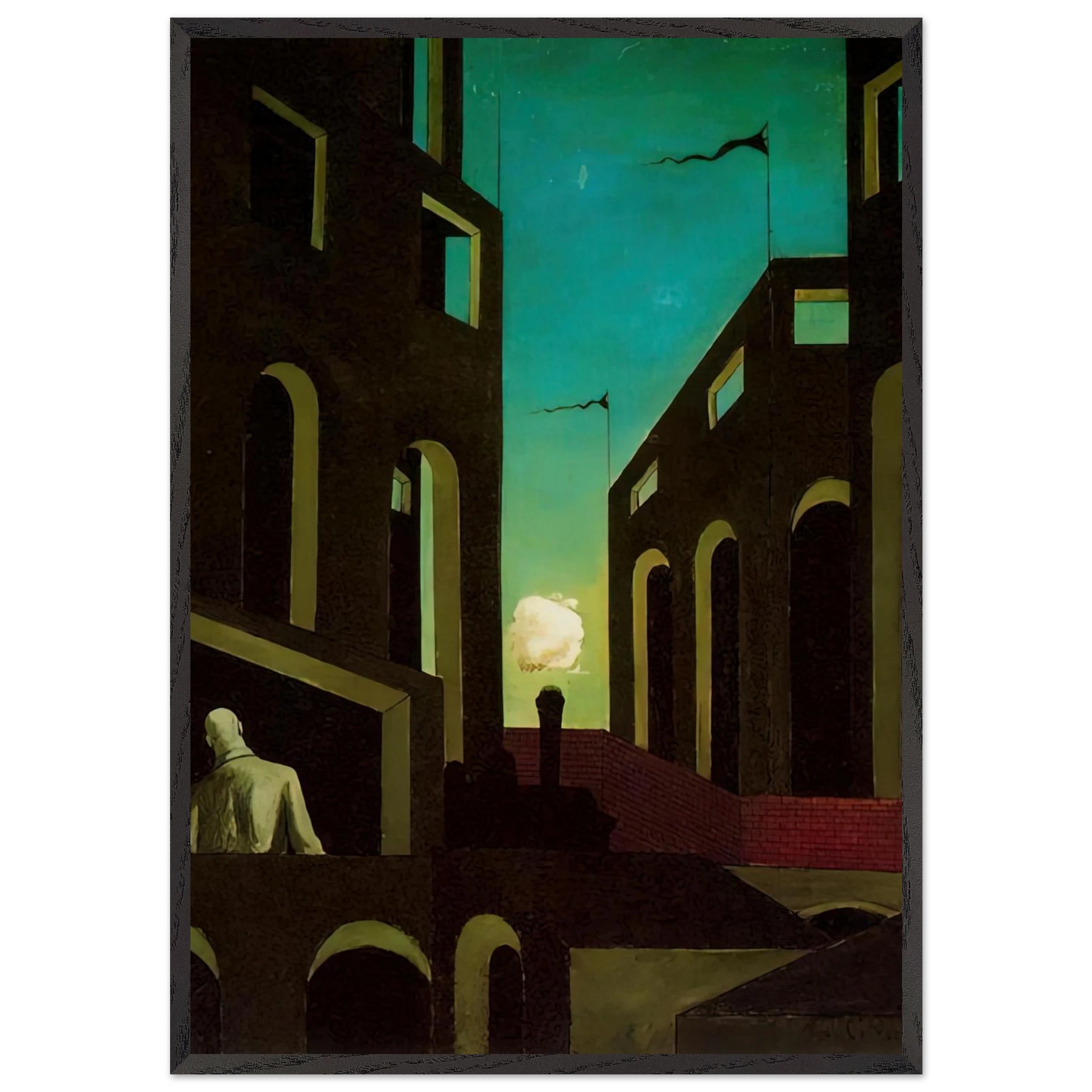 HAPPINESS OF RETURNING 1915 - Giorgio de Chirico Framed Art Print – Black Wooden Frame - Default Title - -Framed Art Print
