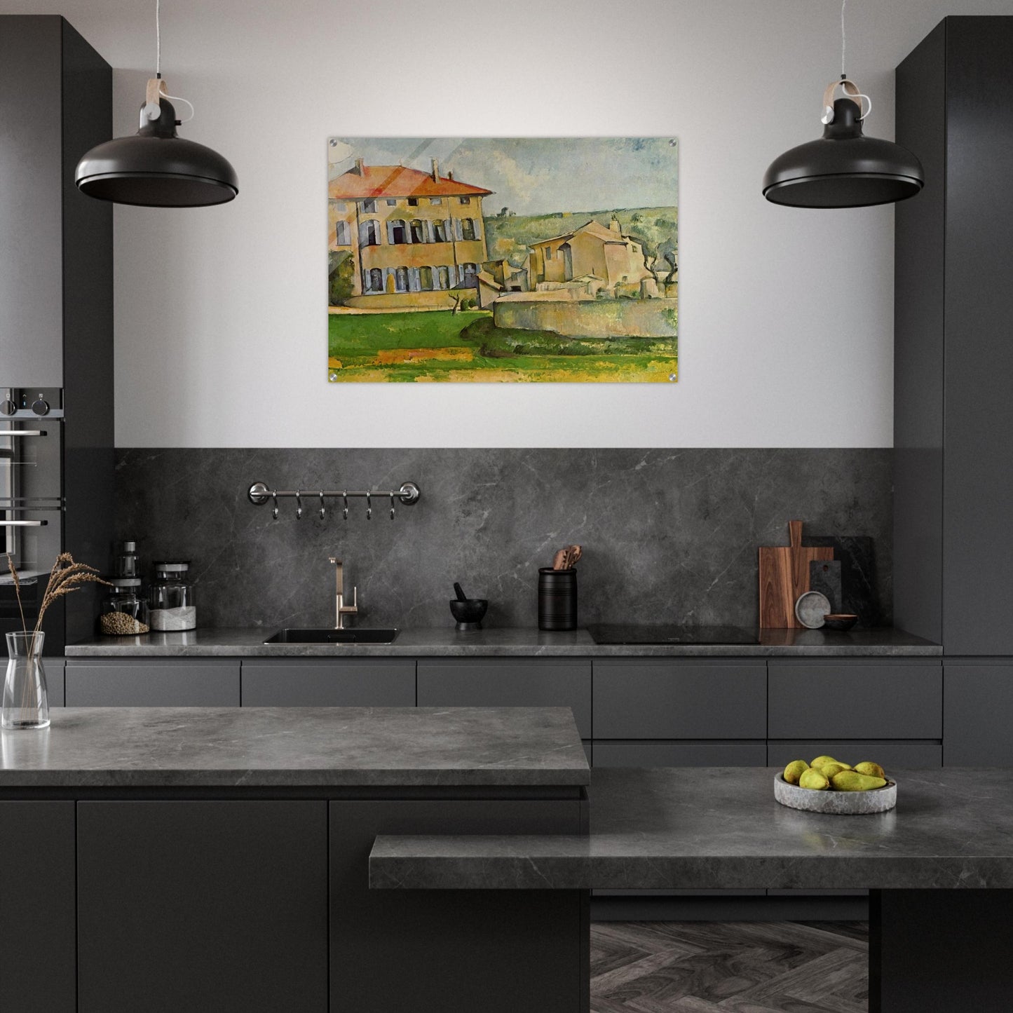 House and Farm at Jas de Bouffan - Paul Cézanne Acrylic Print - 70x100 cm / 28x40″ inches