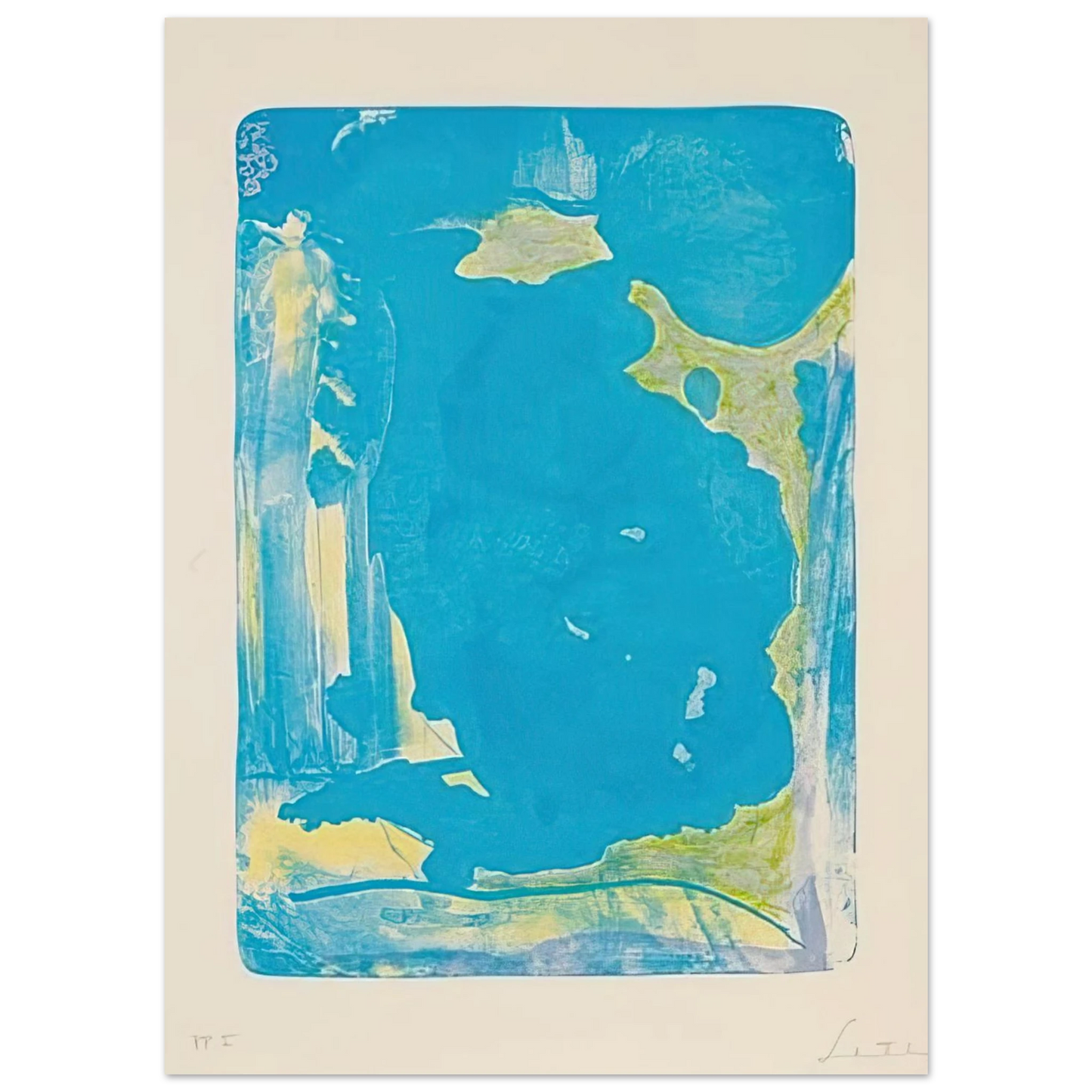 Helen Frankenthaler - Reflections IV - 1995 Wall art - 40x50 cm / 16x20 Inches - Premium Wooden Framed Poster With Fine Art Paper - Wood frame