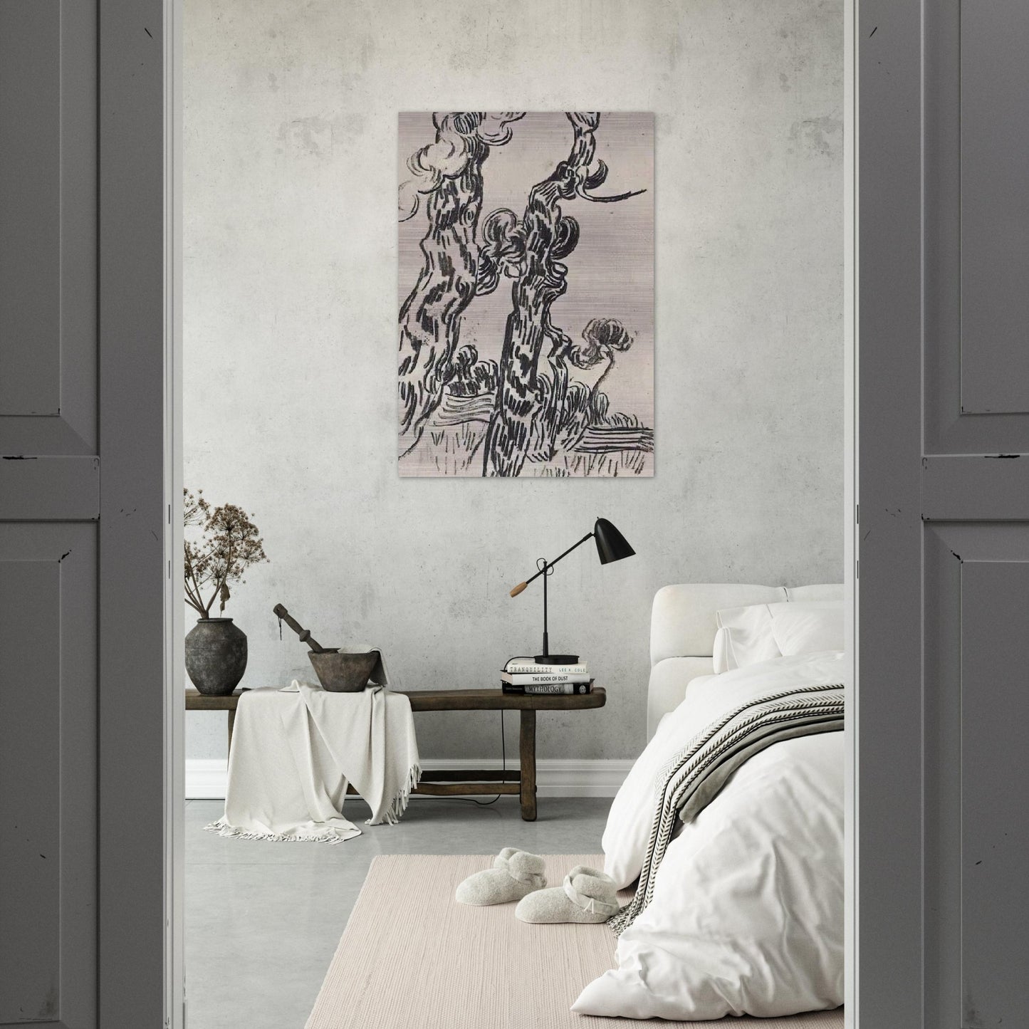 Two Pinetrees - Vincent van Gogh Brushed Aluminum Print - 70x100 cm / 28x40 inches | Vincent van Gogh Aluminum Print | Vincent van Gogh Prints