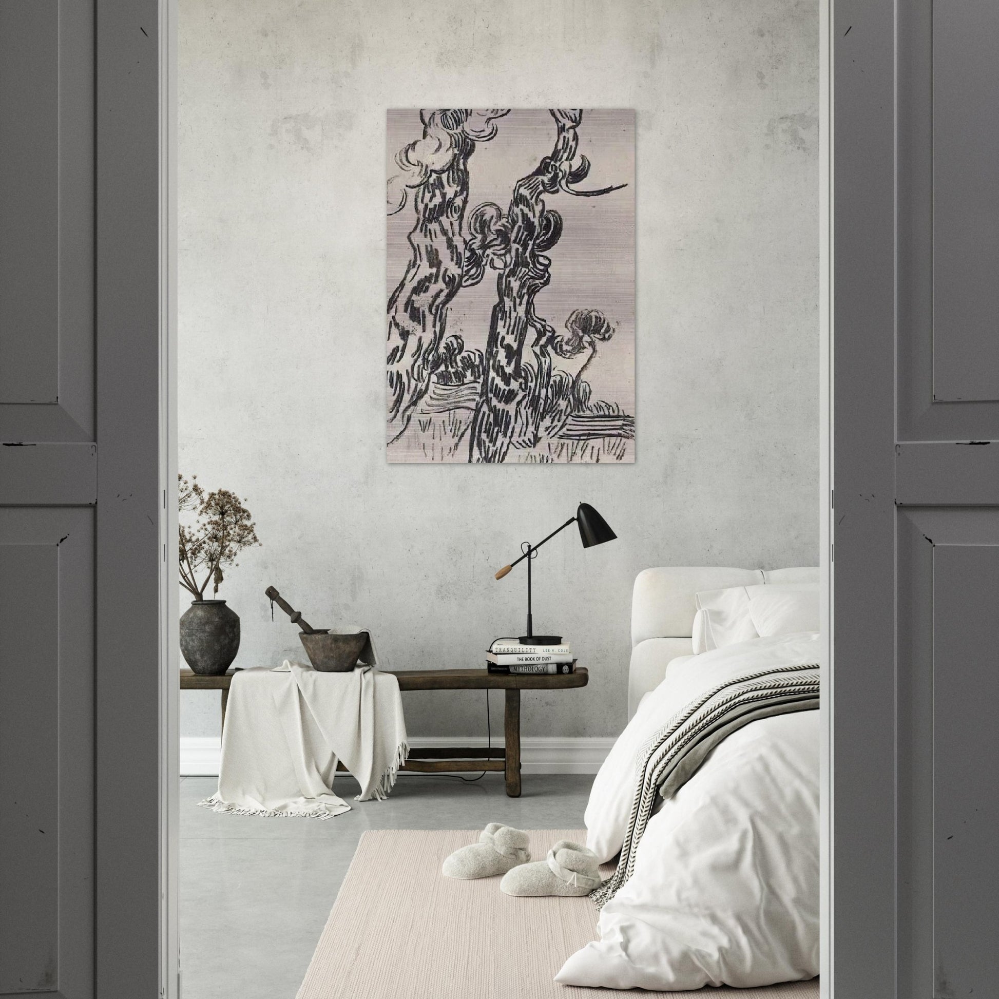 Two Pinetrees - Vincent van Gogh Brushed Aluminum Print - 70x100 cm / 28x40 inches | Vincent van Gogh Aluminum Print | Vincent van Gogh Prints