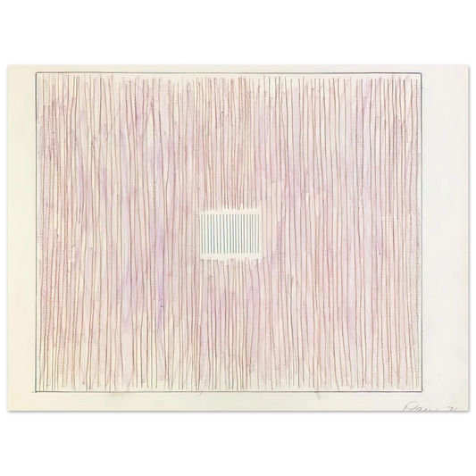 Gene Davis - Untitled Pink Stripes-Gray Box - 1976 Fine Art Poster - Default Title