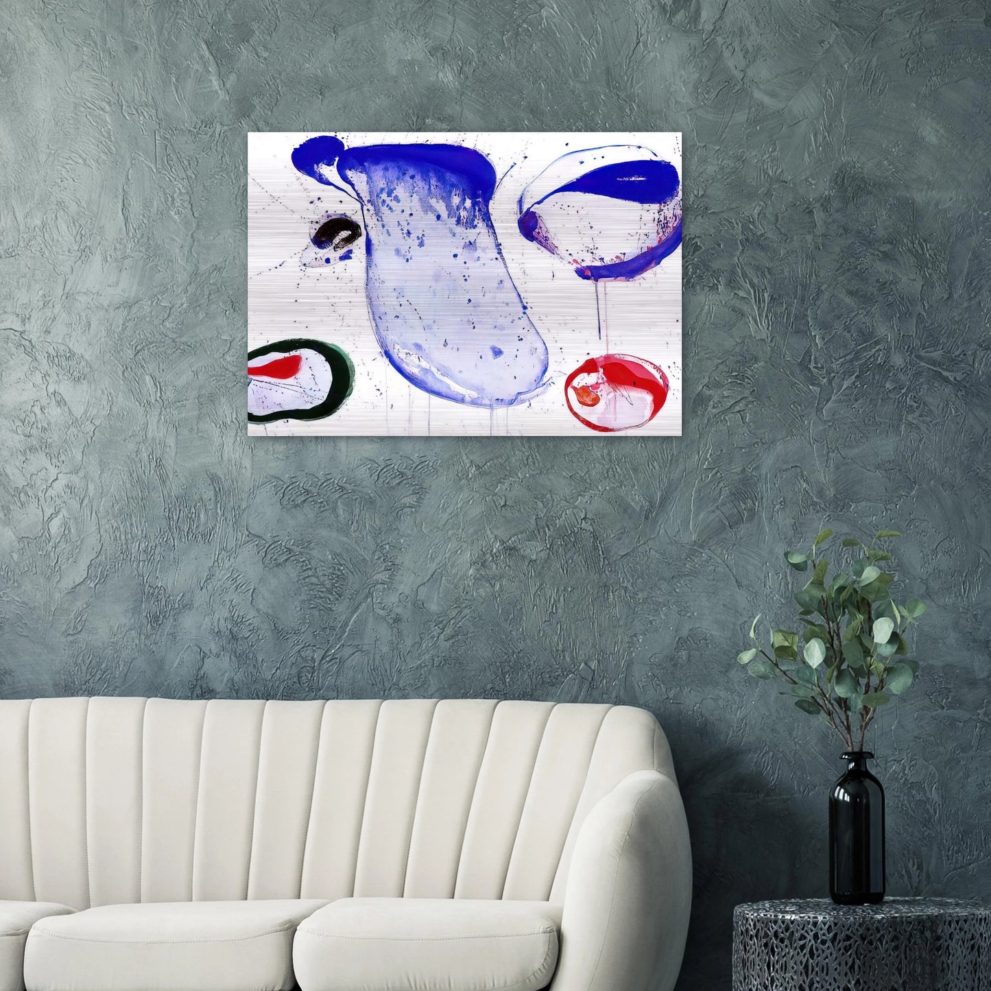 Blue 47 - Sam Francis Brushed Aluminum Print - 70x100 cm / 28x40 inches | Sam Francis Aluminum Print | Sam Francis Prints