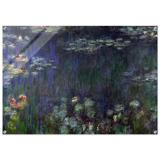 Water Lilies, Green Reflection left half - claude monet Acrylic Print - 70x100 cm / 28x40″ inches | claude monet Wall Art | claude monet Prints