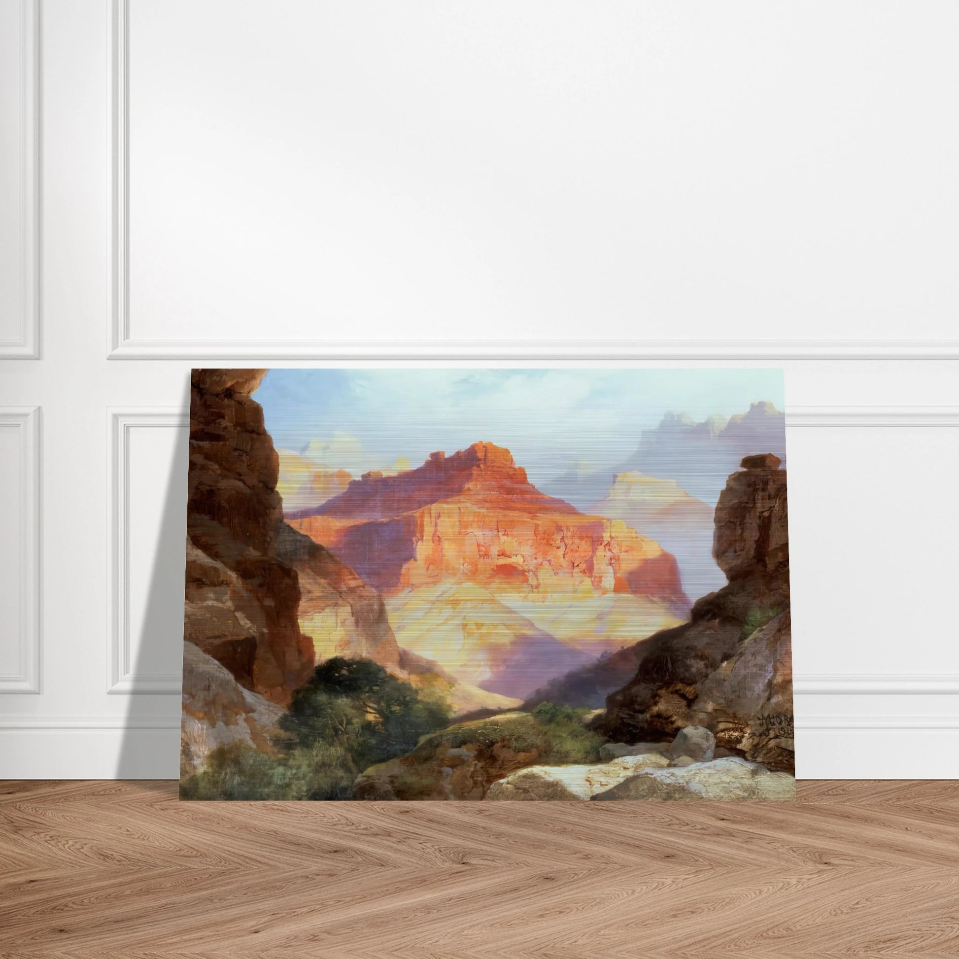 Under the Red Wall - Thomas Moran Brushed Aluminum Print - 70x100 cm / 28x40 inches | Thomas Moran Aluminum Print | Thomas Moran Prints