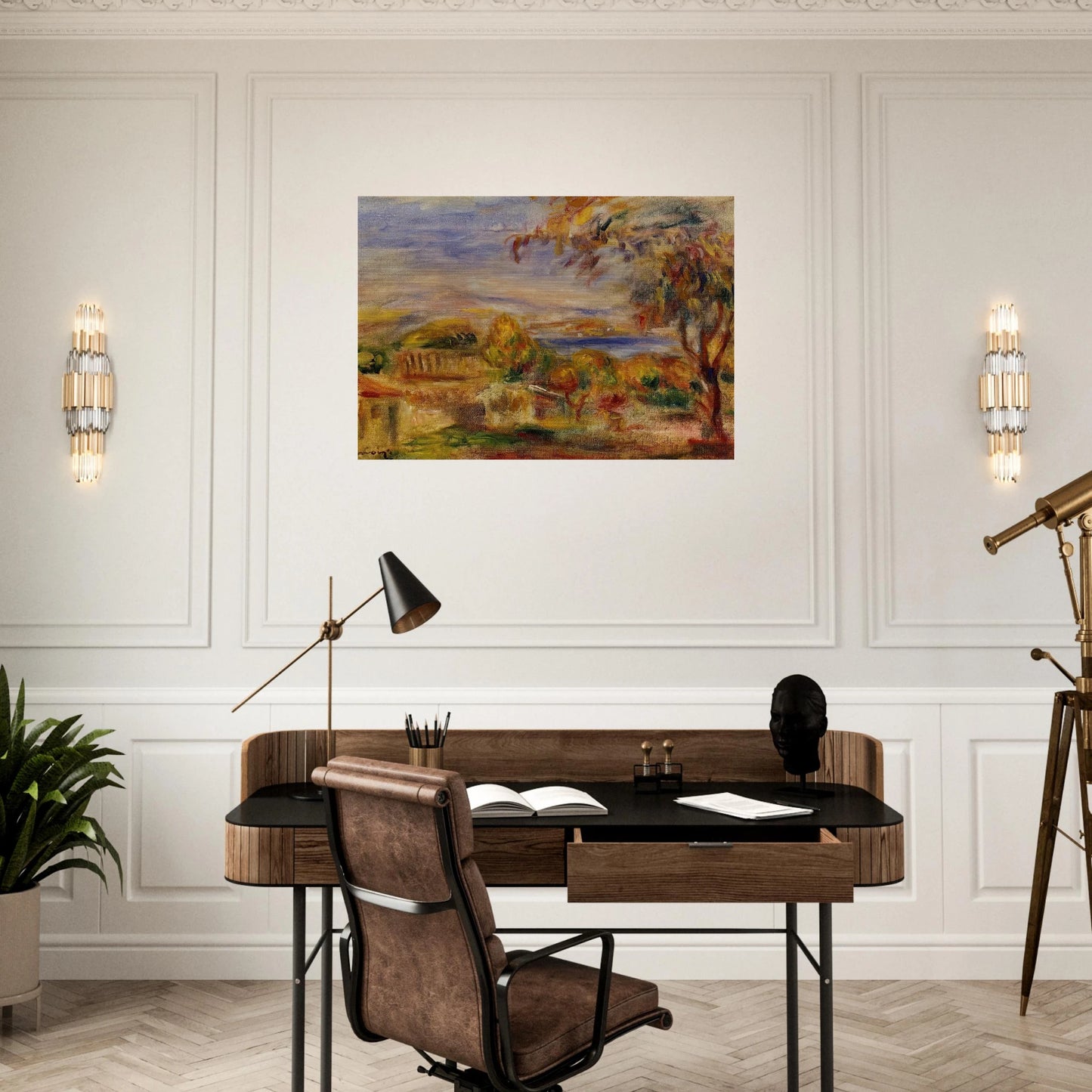 Landscape by the Sea - Pierre-Auguste Renoir Brushed Aluminum Print - 70x100 cm / 28x40 inches | Pierre-Auguste Renoir Aluminum Print | Pierre-Auguste Renoir Prints