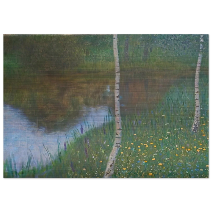 LAKESIDE WITH BIRCH TREES 1901 - Gustav Klimt Brushed Aluminum Print - 70x100 cm / 28x40 inches | Gustav Klimt Aluminum Print | Gustav Klimt Prints