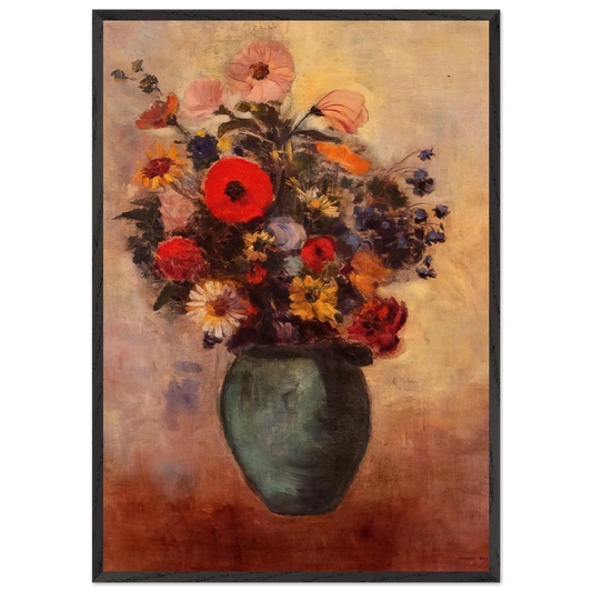 VASE OF FLOWERS 3 - Odilon Redon Framed Art Print – Black Wooden Frame - Default Title - -Framed Art Print