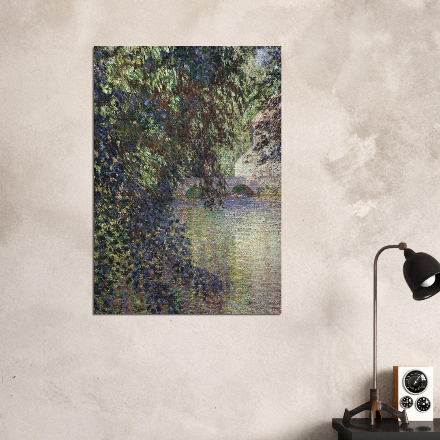 Watermill at Limetz - claude monet Brushed Aluminum Print - 70x100 cm / 28x40 inches | claude monet Aluminum Print | claude monet Prints