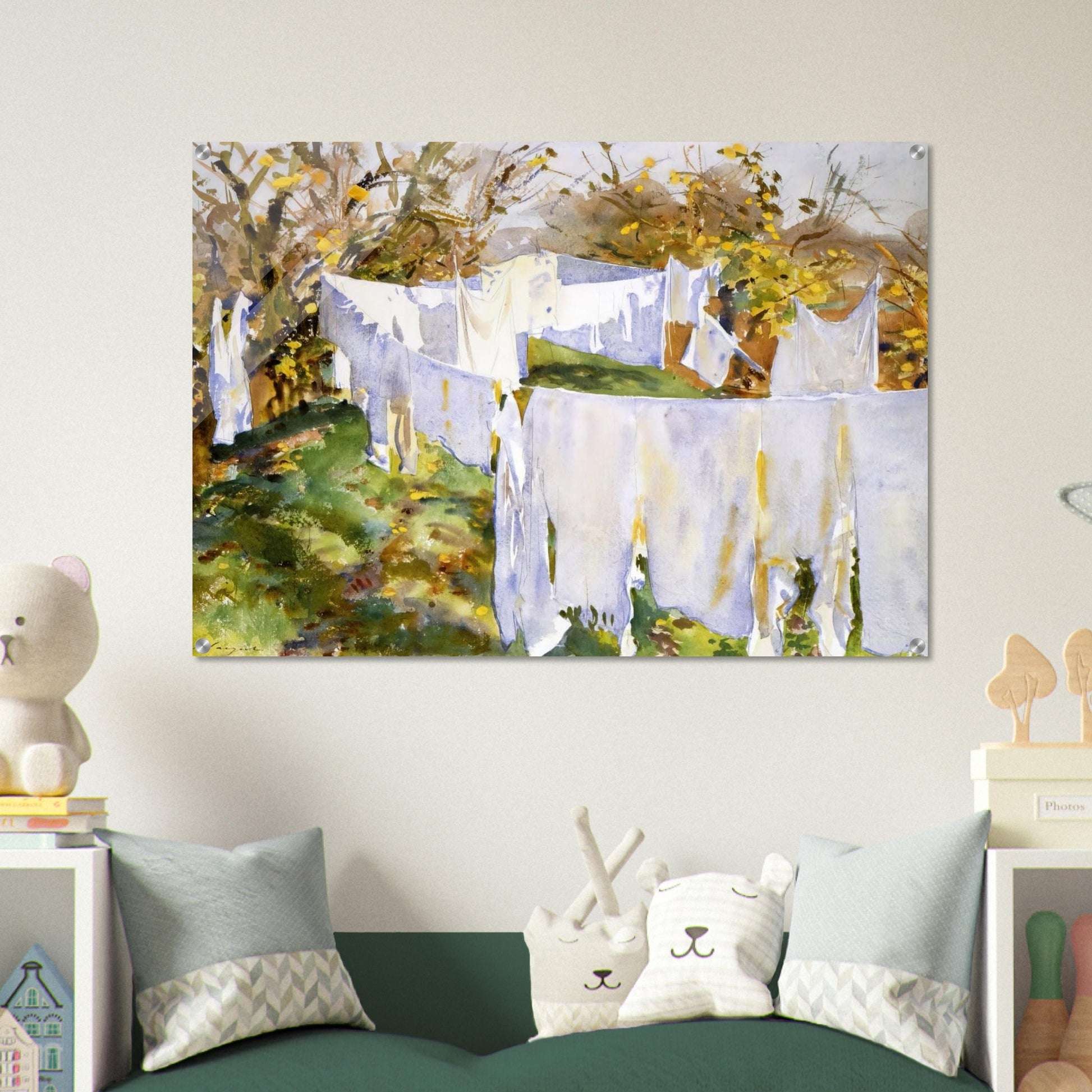 La Biancheria - John Singer Sargent Acrylic Print - 70x100 cm / 28x40″ inches | John Singer Sargent Wall Art | John Singer Sargent Prints