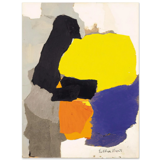 Esteban Vicente - COLLAGE WITH YELLOW BLUE AND ORANGE 1963 Fine Art Poster - Default Title