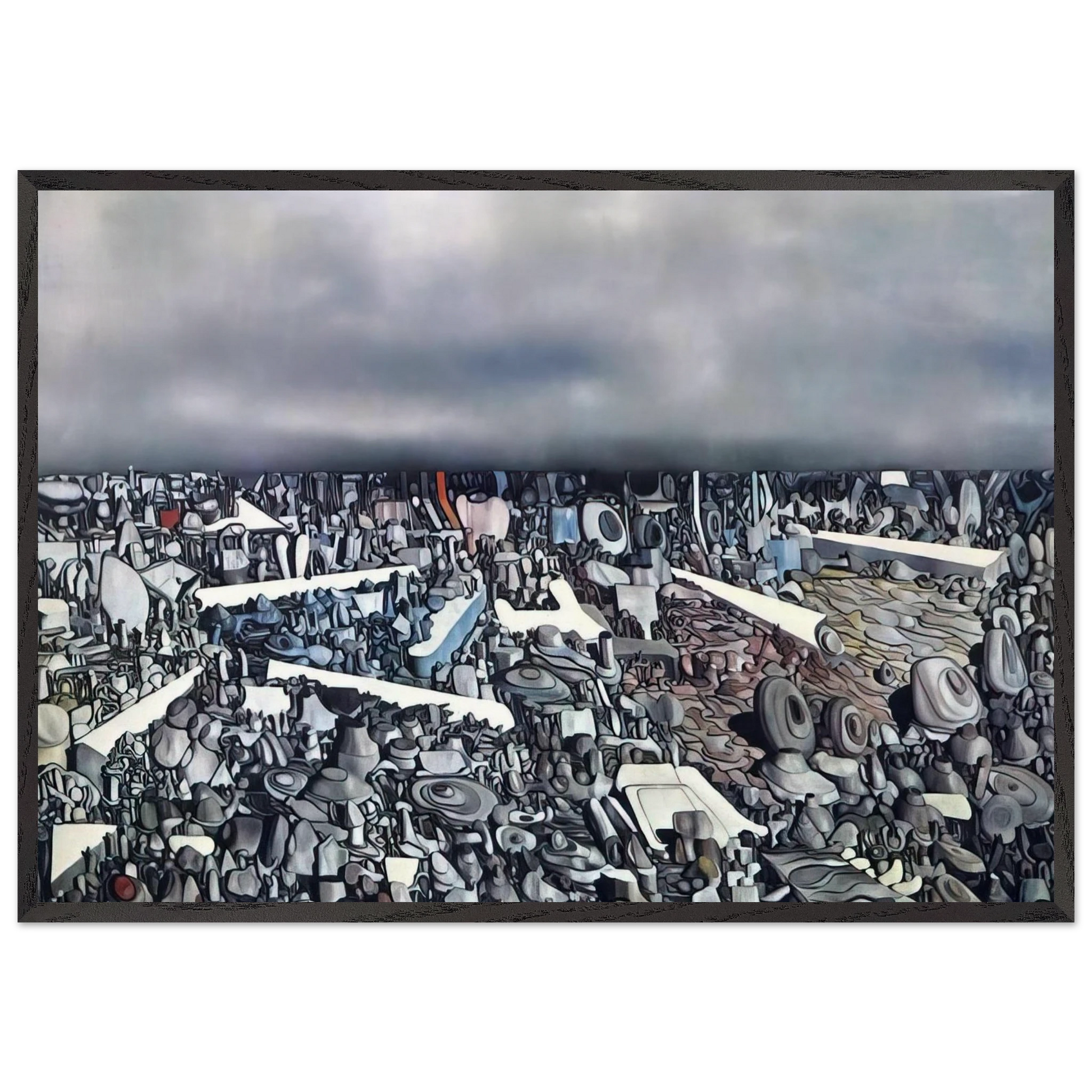 Multiplication of the Arcs - Yves Tanguy Framed Art Print – Black Wooden Frame - Default Title - -Framed Art Print