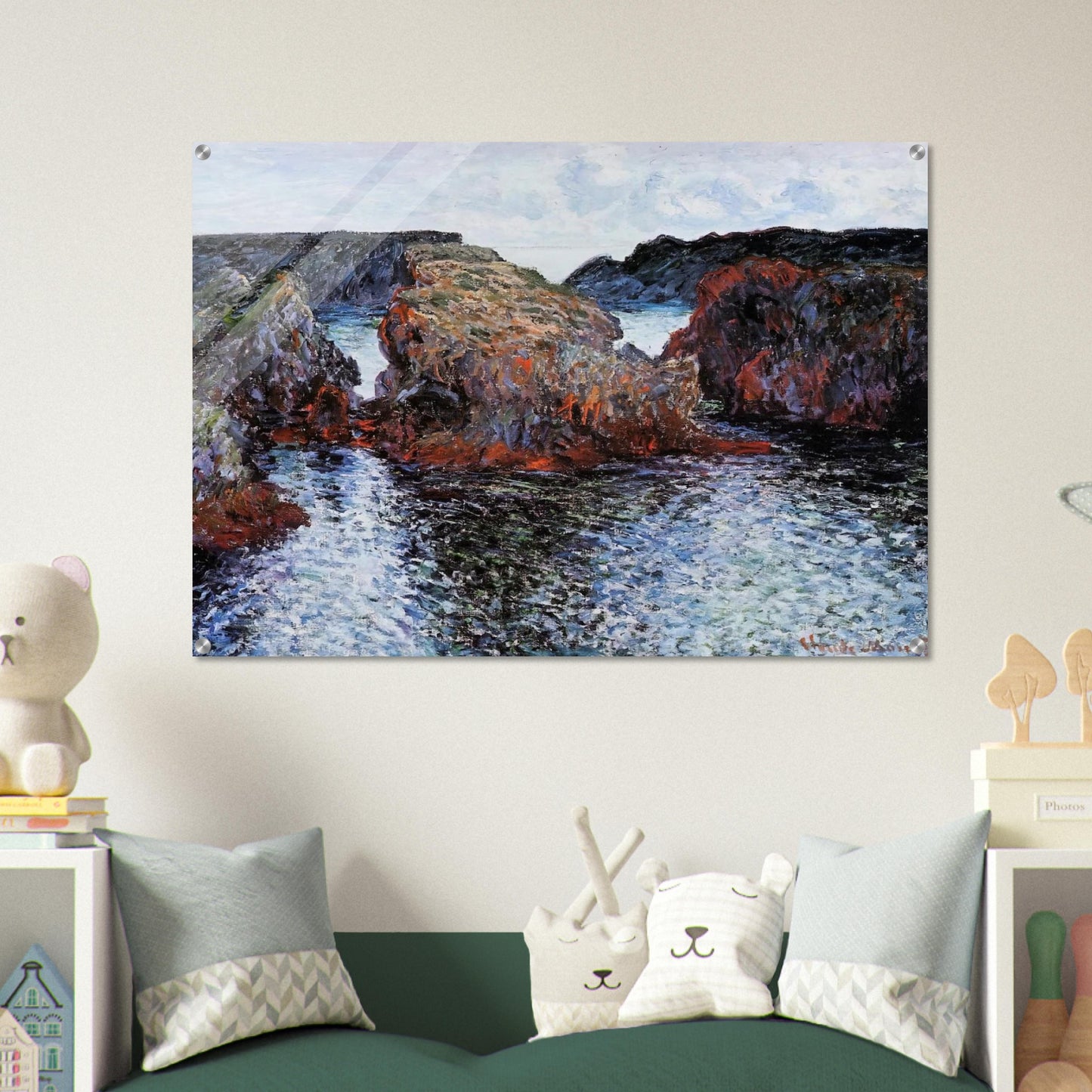Belle-Ile, Rocks at Port-Goulphar - claude monet Acrylic Print - 70x100 cm / 28x40″ inches
