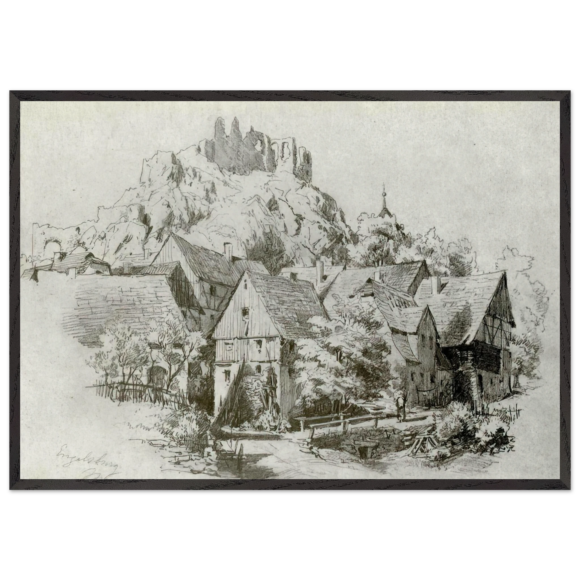 Engelsburg - John Singer Sargent Framed Art Print – Black Wooden Frame - Default Title - -Framed Art Print