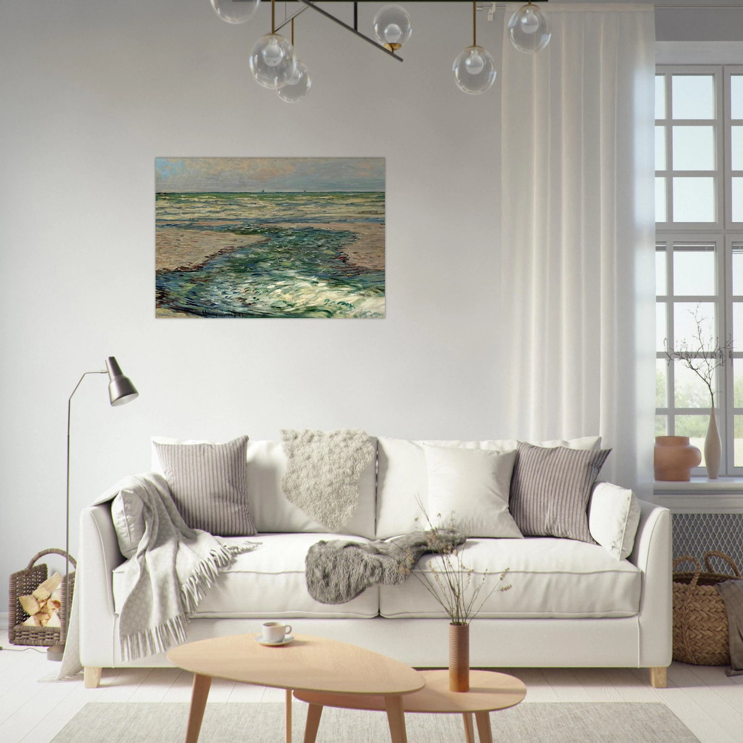 The Seacoast of Pourville, Low Tide - claude monet Brushed Aluminum Print - 70x100 cm / 28x40 inches | claude monet Aluminum Print | claude monet Prints