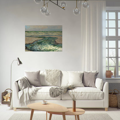 The Seacoast of Pourville, Low Tide - claude monet Brushed Aluminum Print - 70x100 cm / 28x40 inches | claude monet Aluminum Print | claude monet Prints