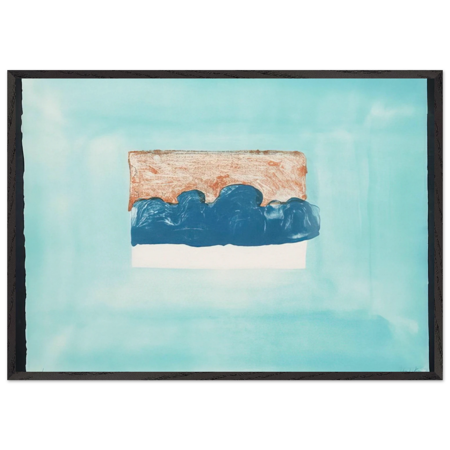 Untitled - 1976 N5 - Howard Hodgkin 70x100 cm / 28x40 inches Framed Art Print – Black Wooden Frame