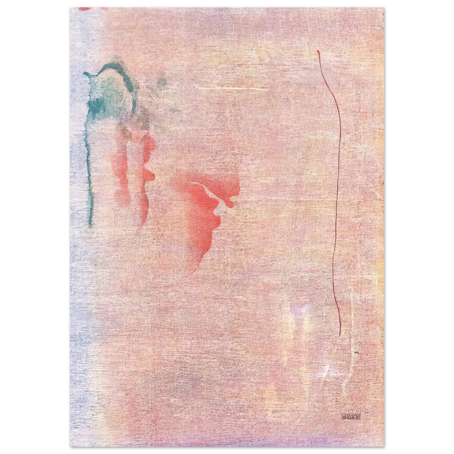 Helen Frankenthaler - Cedar Hill - 1983 Wall art - 28x43  cm / XL (11x17 inches) - Premium Wooden Framed Poster With Fine Art Paper - Wood frame