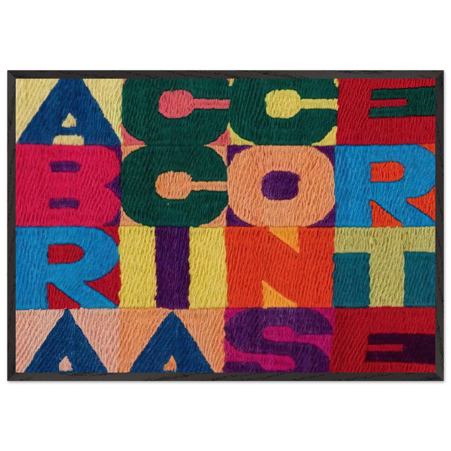 A BRACCIA CONSERTE 1994 - Alighiero Boetti Framed Art Print – Black Wooden Frame - Default Title - -Framed Art Print