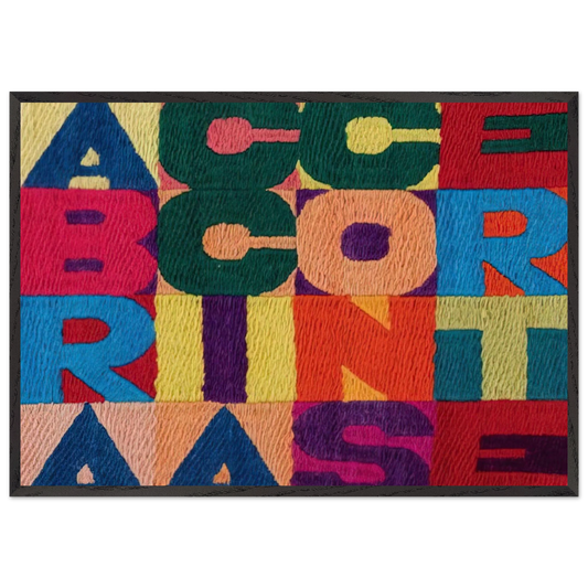 A BRACCIA CONSERTE 1994 - Alighiero Boetti Framed Art Print – Black Wooden Frame - Default Title - -Framed Art Print