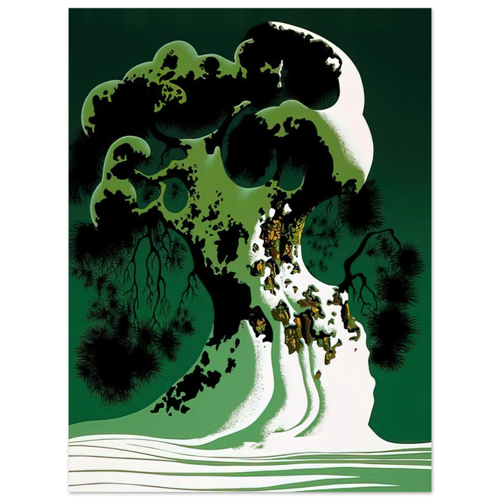 Eyvind Earle - Snow Covered Bonsai  75x100 cm / 30x40inches Fine Art Poster