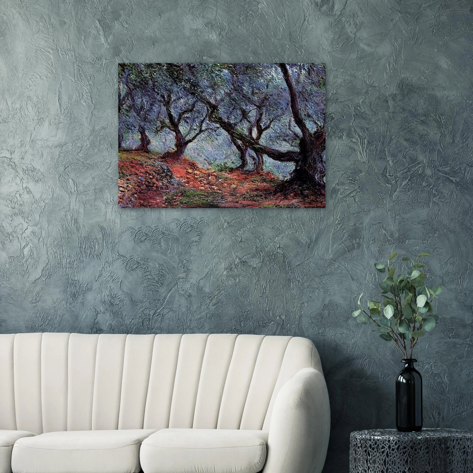 Grove of Olive Trees in Bordighera - claude monet Brushed Aluminum Print - 70x100 cm / 28x40 inches | claude monet Aluminum Print | claude monet Prints