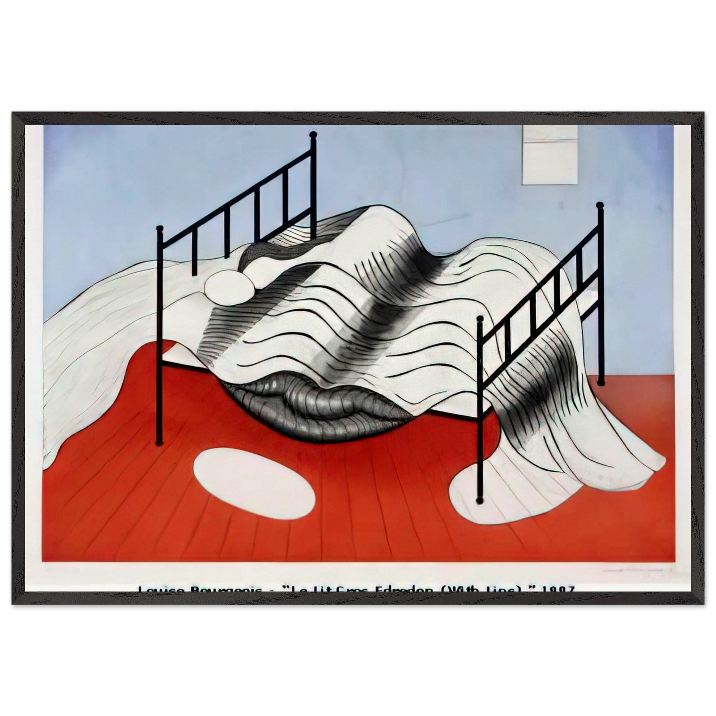 THE BIG BED WITH QUILT 1997 - Louise Bourgeois Framed Art Print – Black Wooden Frame - Default Title - -Framed Art Print