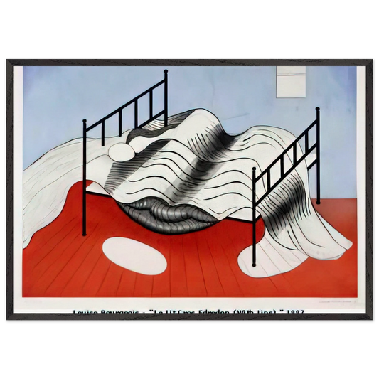 THE BIG BED WITH QUILT 1997 - Louise Bourgeois Framed Art Print – Black Wooden Frame - Default Title - -Framed Art Print