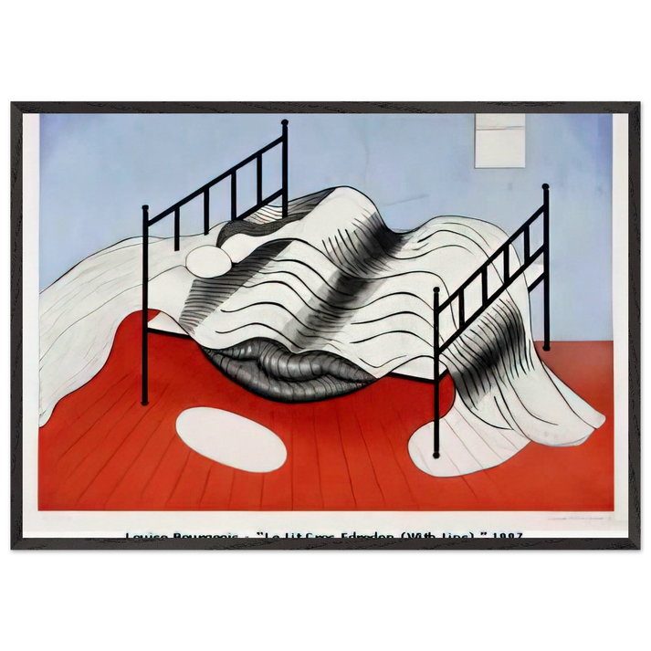 THE BIG BED WITH QUILT 1997 - Louise Bourgeois 70x100 cm / 28x40 inches Framed Art Print – Black Wooden Frame