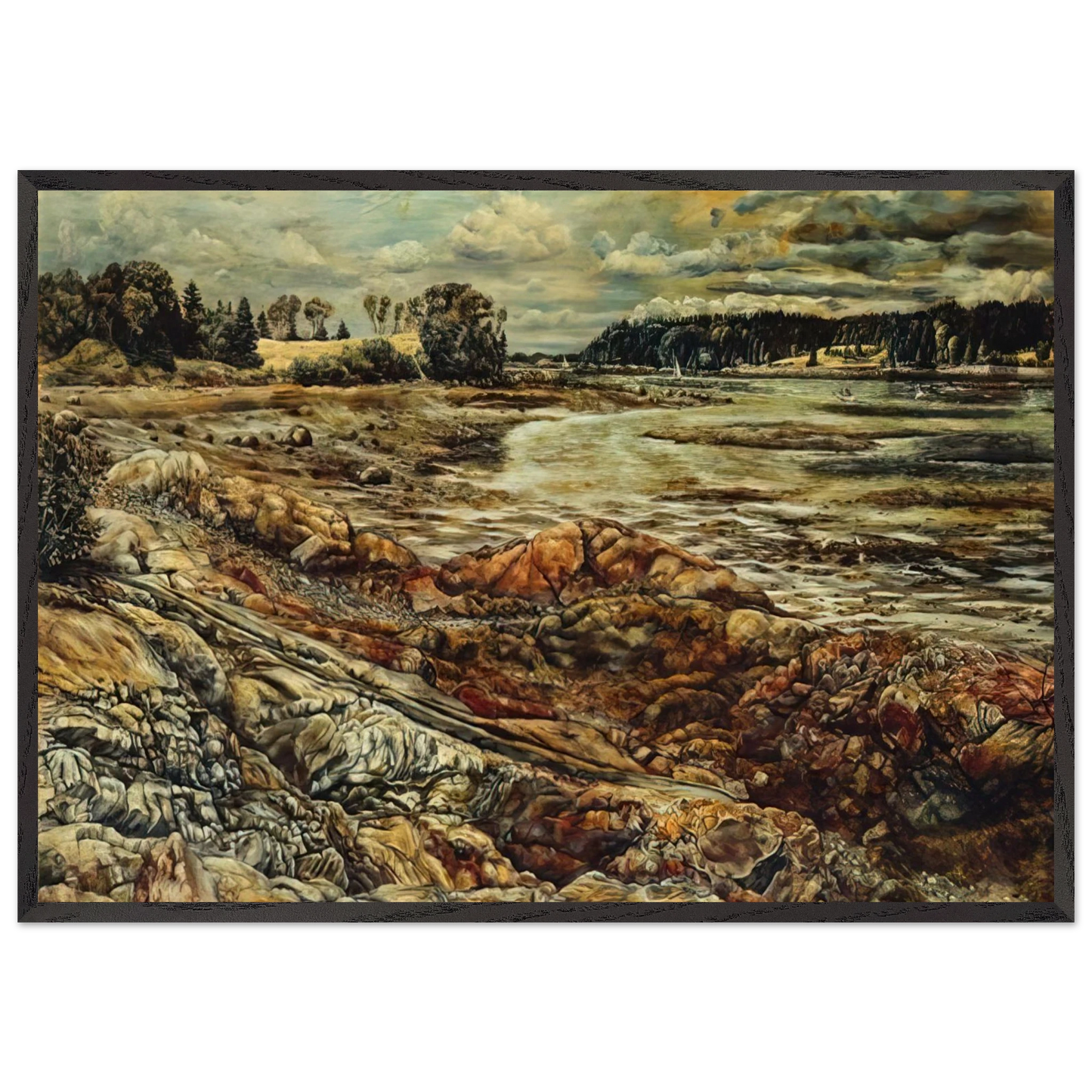 DIVIDED AND DIVIDED - Ivan Albright Framed Art Print – Black Wooden Frame - Default Title - -Framed Art Print