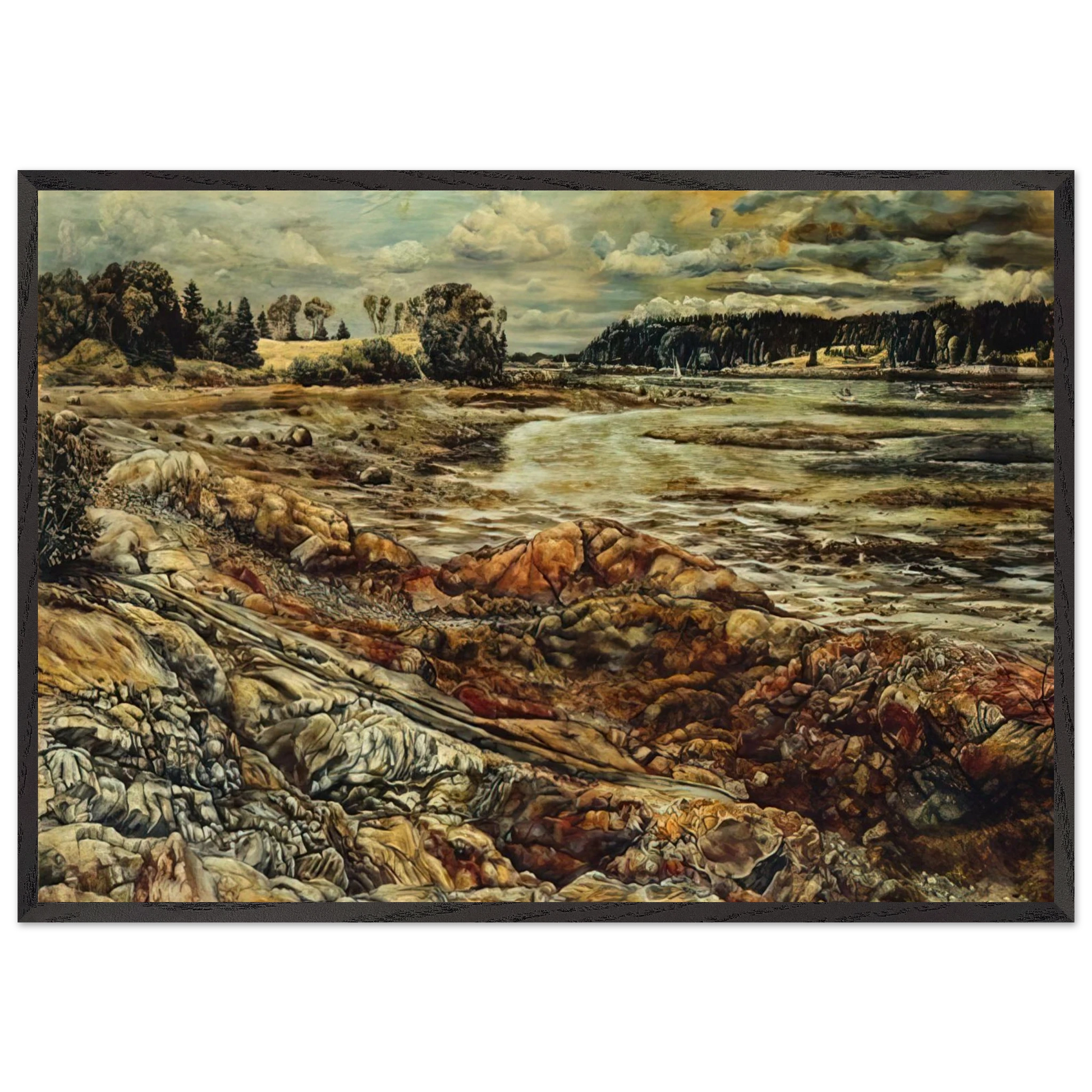 DIVIDED AND DIVIDED - Ivan Albright Framed Art Print – Black Wooden Frame - Default Title - -Framed Art Print