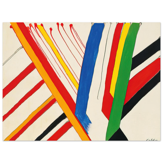 Alexander Calder - THE GREEN STRIPE 1963 Fine Art Poster - 13x18 cm / 5x7 inches