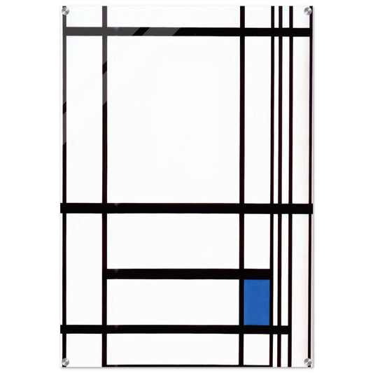 Composition with Blue - Piet Mondrian Acrylic Print - 70x100 cm / 28x40″ inches | Piet Mondrian Wall Art | Piet Mondrian Prints