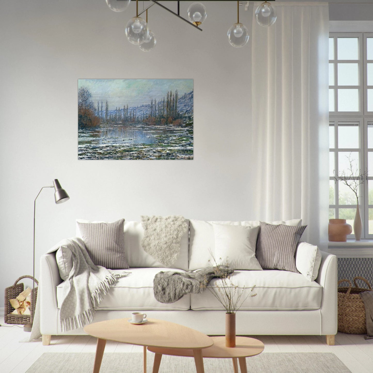 The Thaw at Vetheuil - claude monet Brushed Aluminum Print - 70x100 cm / 28x40 inches | claude monet Aluminum Print | claude monet Prints
